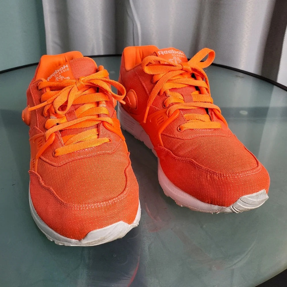 Reebok Pump Running Dual Tech Solar Neon Orange White Sz 8.5 - Picture 4 of 10